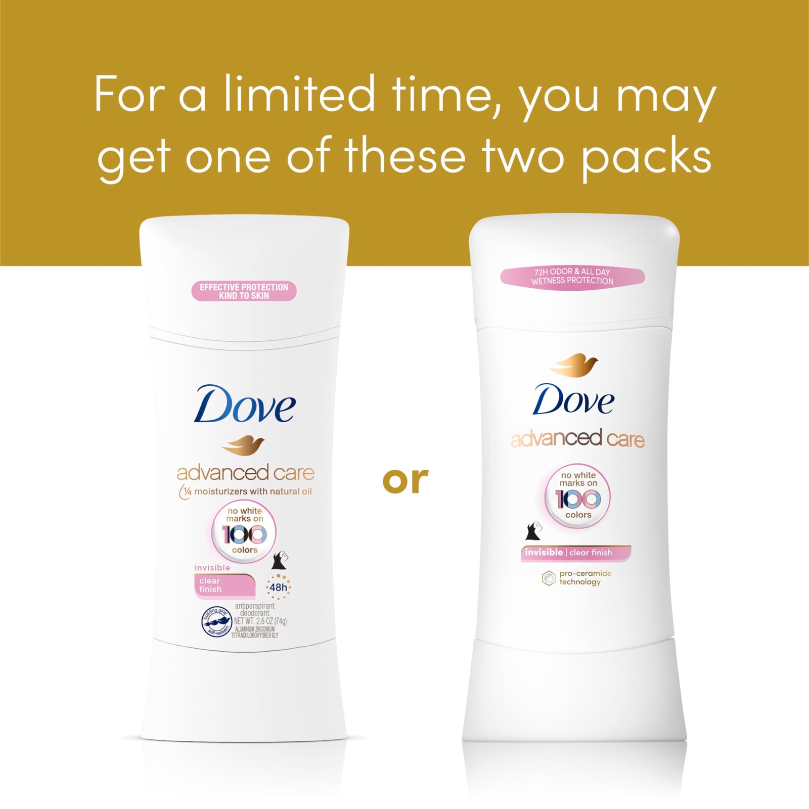 Dove Advanced Care Antiperspirant Deodorant Stick Sheer Cool for Soft, Resilient Skin, with 72-Hour Sweat & Odor Protection, 2.6 oz