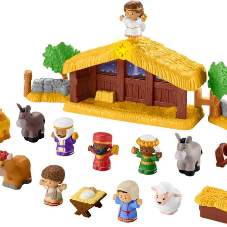 Fisher-Price Little People Toddler Toy Nativity Set with Music Lights & 18 Pieces for Christmas Pretend Play Kids Ages 1+ Years