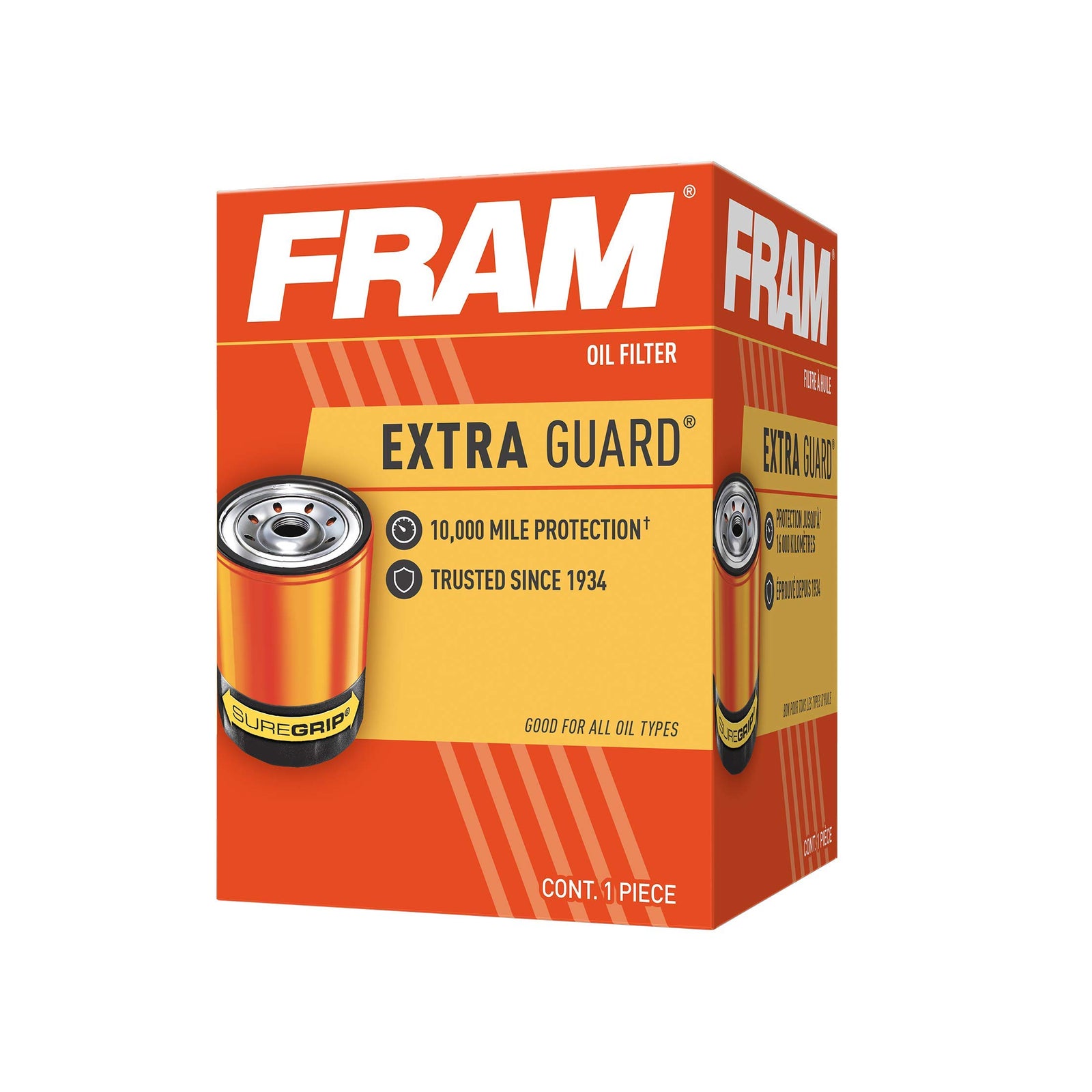 FRAM Ultra Synthetic Automotive Replacement Oil Filter, Designed for Synthetic Oil Changes Lasting up to 20k Miles, XG3614 with SureGrip (Pack of 2)