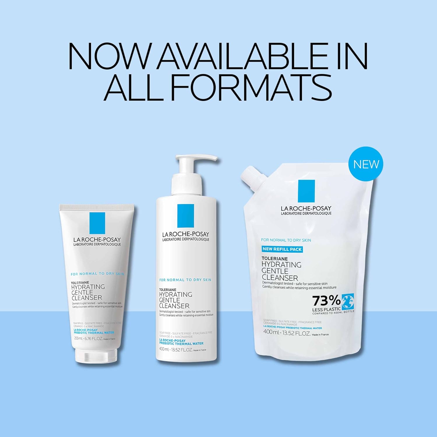 La Roche-Posay Toleriane Hydrating Gentle Face Cleanser, Hydrating Facial Cleanser With Niacinamide + Ceramides, Daily Face Wash For Dry Skin To Normal Skin, Sensitive Skin Tested, Fragrance Free