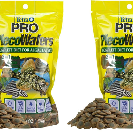 Tetra PRO PlecoWafers 5.29 Ounces, Nutritionally Balanced Vegetarian Fish Food for Bottom Feeders, Concentrated Algae Center