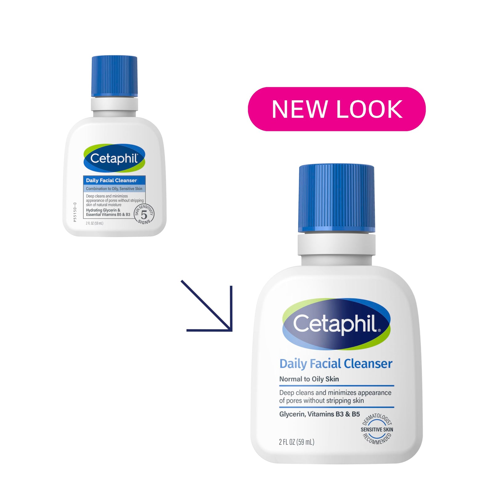 Cetaphil Face Wash, Daily Facial Cleanser for Sensitive, Combination to Oily Skin, 8 oz, Pack of 3, Gentle Foaming, Soap Free, Hypoallergenic