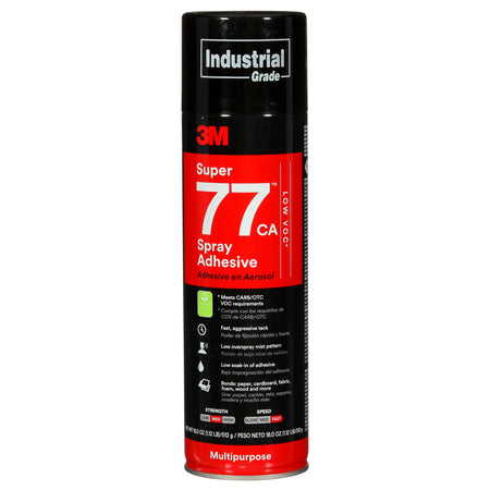 3M Super 77 Multipurpose Permanent Spray Adhesive Glue, Paper, Cardboard, Fabric, Plastic, Metal, Wood, Net Wt 13.44 oz