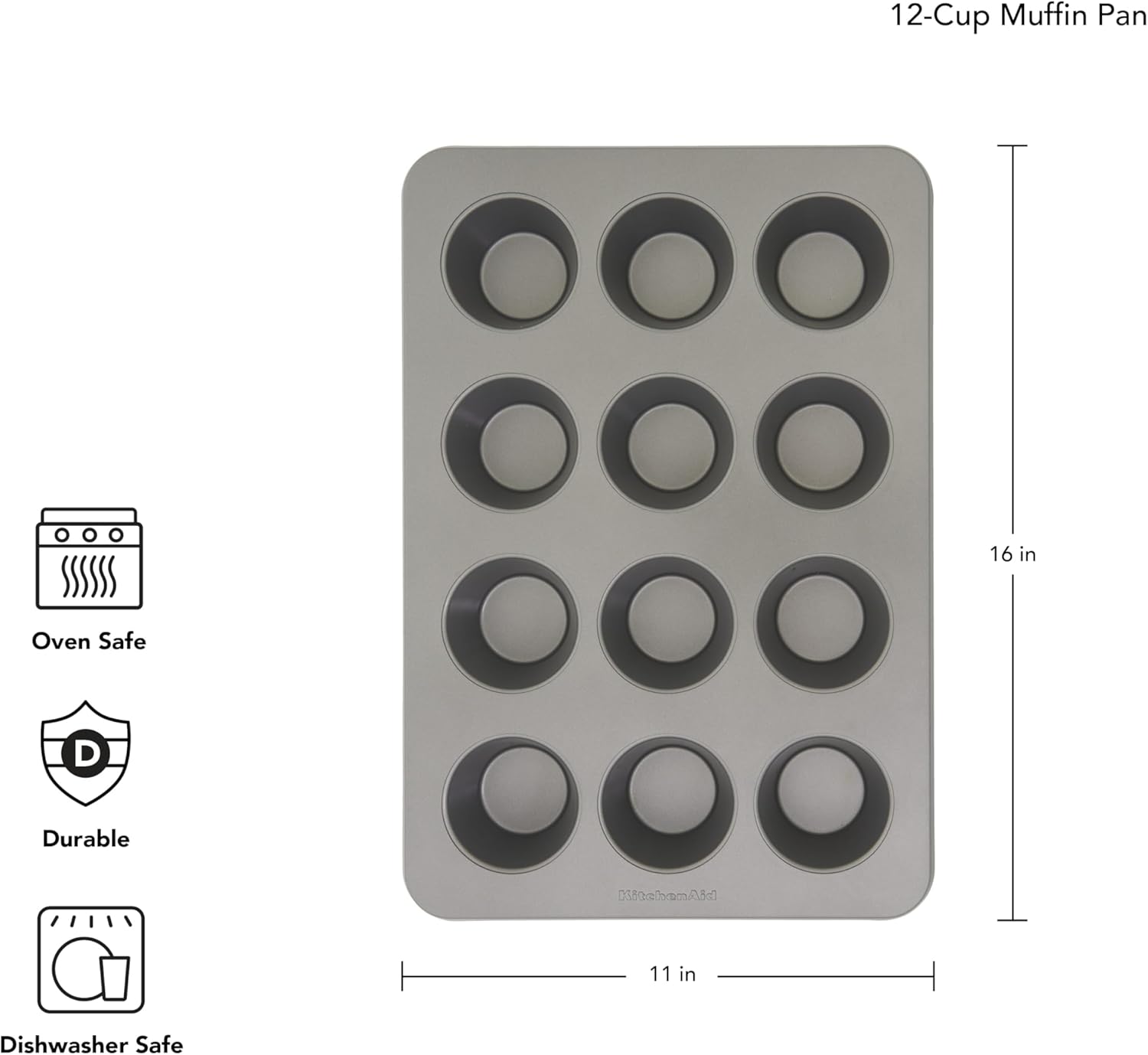 KitchenAid Non-stick Muffin Pan, 12 Cup, Evergreen