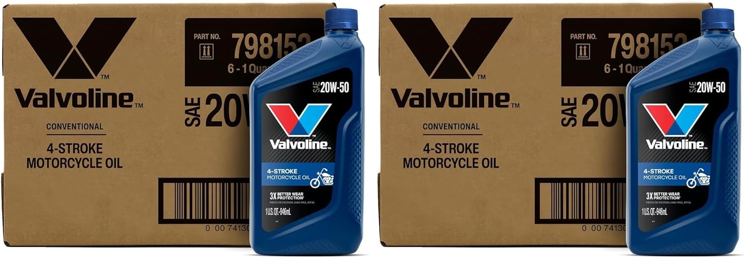 Valvoline 4-Stroke Motorcycle Full Synthetic SAE 10W-40 Motor Oil 1 QT (Pack of 3)