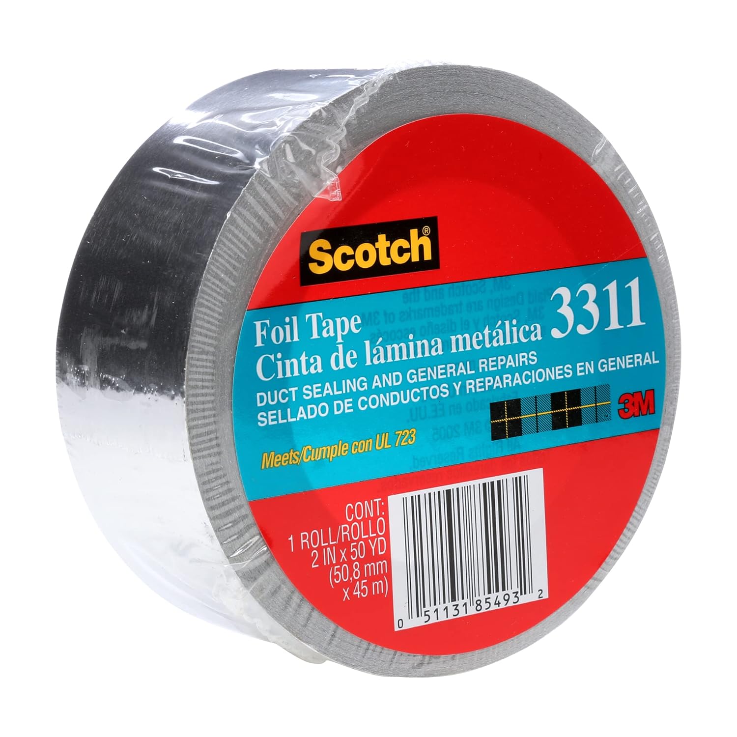 Scotch Foil Tape, 2 inches by 50 Yards, 3311, 1 roll