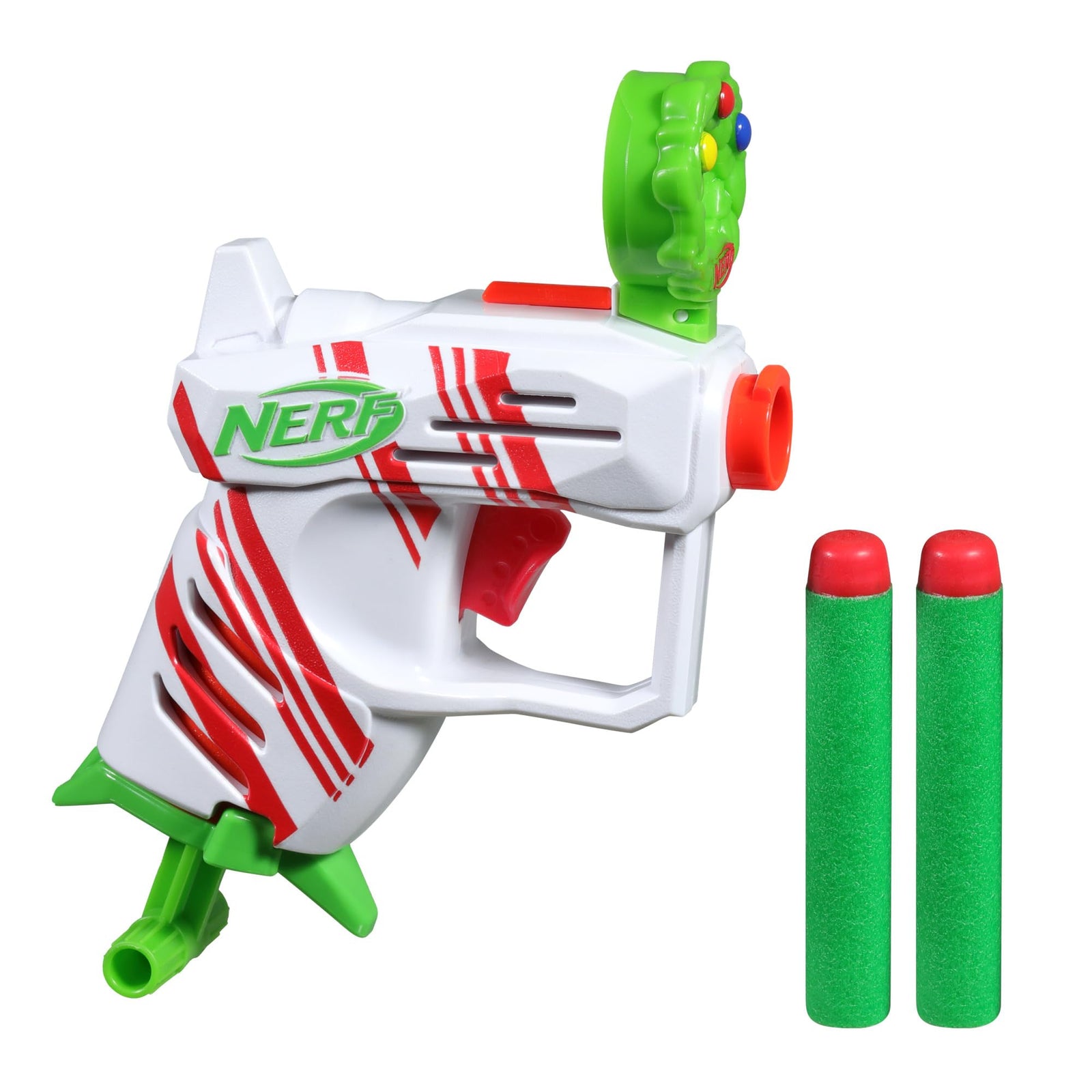 Nerf Elite 2.0 Jolly Dash Blaster, 2 Elite Darts, Pull to Prime, Winter Toy Foam Blaster for 8 Year Old Boys & Girls