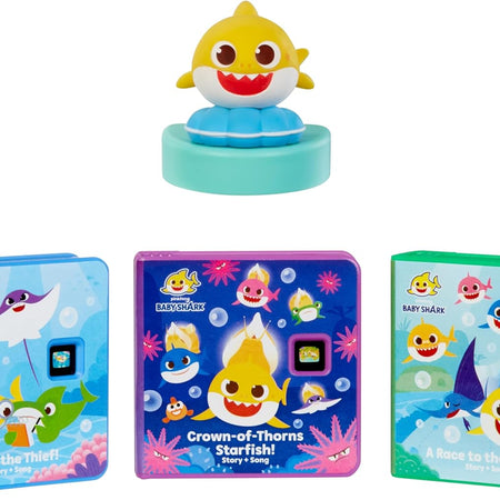 Little Tikes Story Dream Machine Baby Shark Heroes Collection, Storytime, Books, Audio Character, Toy Gift for Toddlers, Kids Girls Boys Ages 3+