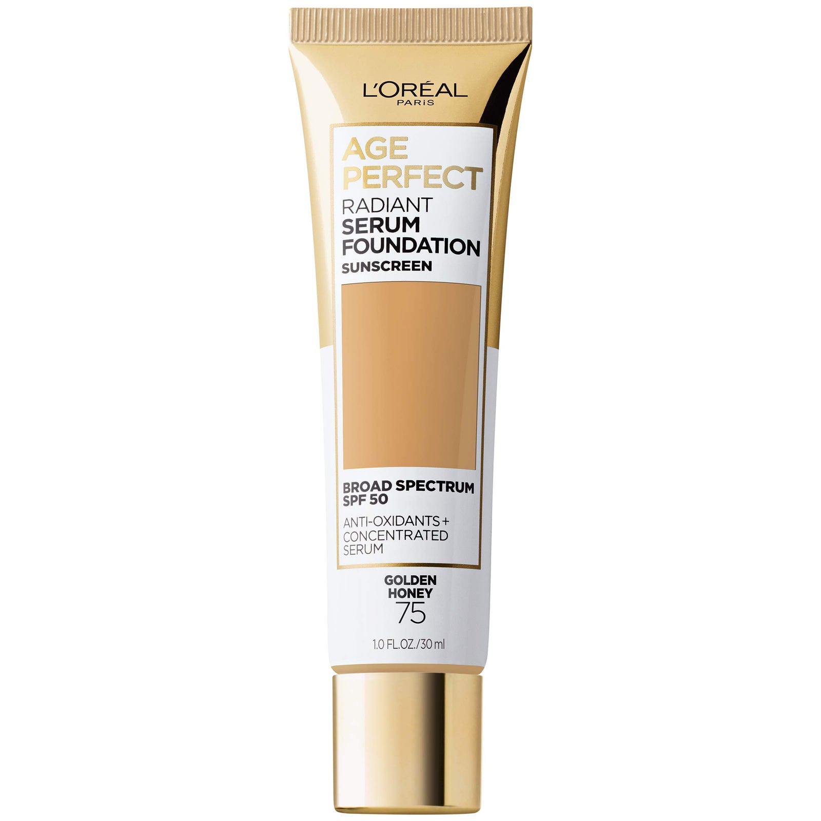 L'Oreal Paris Age Perfect Radiant Serum Foundation with SPF 50, Cappuccino, 1 Ounce