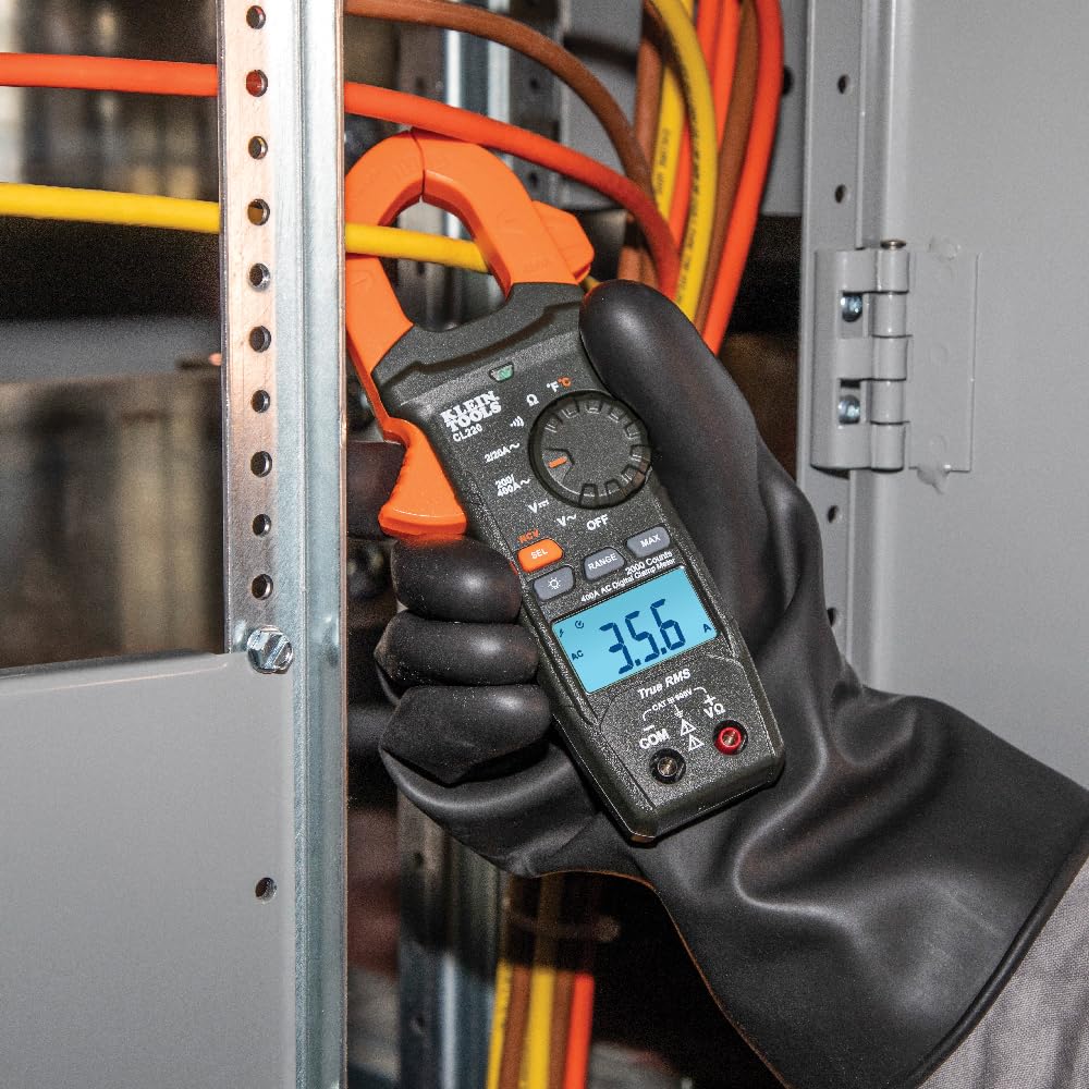 Klein Tools CL220 Digital Clamp Meter, Auto-Ranging 400 Amp AC, AC/DC Voltage, TRMS, Resistance, Continuity, NCVT Detection, and Temp