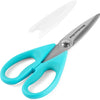 KitchenAid All Purpose Kitchen Shears with Protective Sheath Durable Stainless Steel Scissors, Dishwasher Safe, Soft Grip Comfort Handle, 8.72 Inch, Aqua Sky