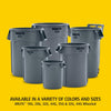 Rubbermaid Commercial Products Vented Wheeled BRUTE Trash Container, 44 Gal Gray, for Landscapers/Construction Sites/Restaurants/Back of House/Offices/Warehouses/Commercial Environments