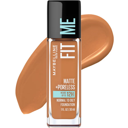Maybelline Fit Me Matte + Poreless Liquid Oil-Free Foundation Makeup, Toffee, 1 Count (Packaging May Vary)