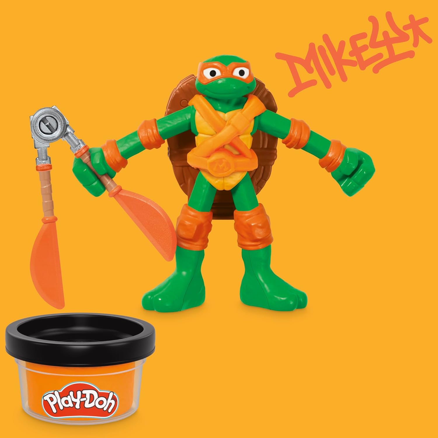 Play-Doh Teenage Mutant Ninja Turtles Cowabunga Creations Bendy 4 Inch Action Figures Set, Kids Arts & Crafts, TMNT Toys for Boys & Girls 4+