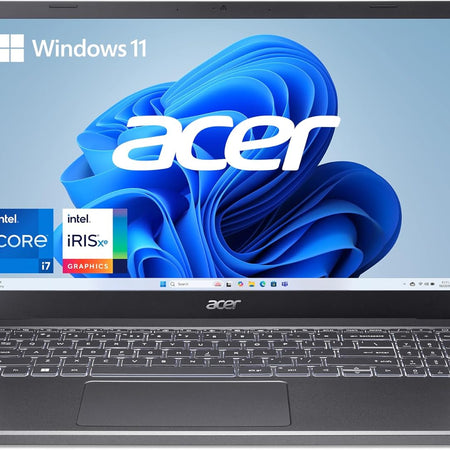 Acer Aspire 5 15 Slim Laptop | 15.6" FHD IPS Touch 1920 x 1080 | Intel Core i7-1355U | Intel Iris Xe Graphics | 16GB LPDDR5 | 512GB Gen 4 SSD | Wi-Fi 6E 802.11ax | Backlit Keyboard |