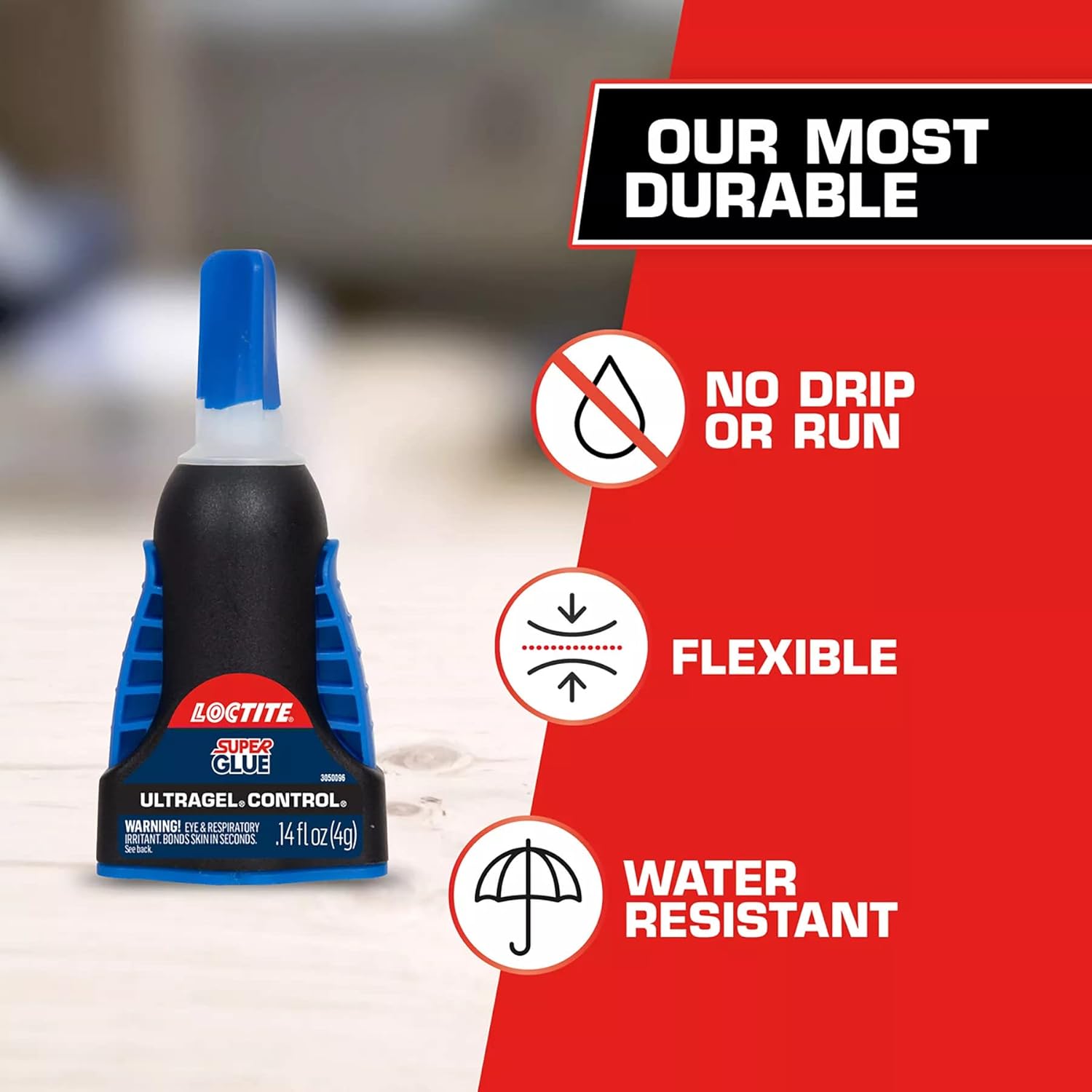 Loctite Super Glue Ultra Gel Control, Clear Superglue, Cyanoacrylate Adhesive Instant Glue, Quick Dry - 0.14 fl oz Bottle, Pack of 1