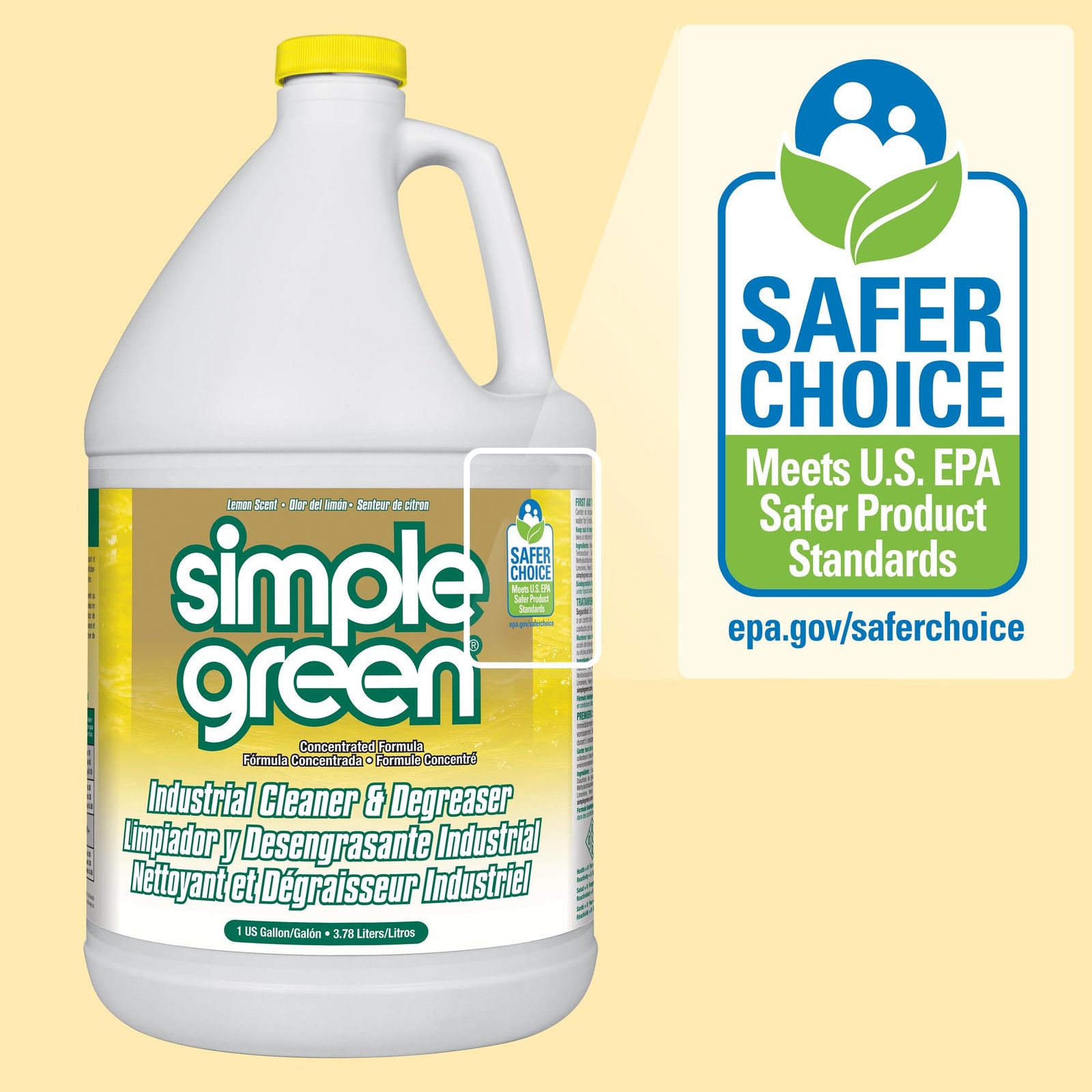 Simple Green 13005CT Industrial Cleaner and Degreaser, Concentrated, 127.8 Fl Oz, Pack of 1, White