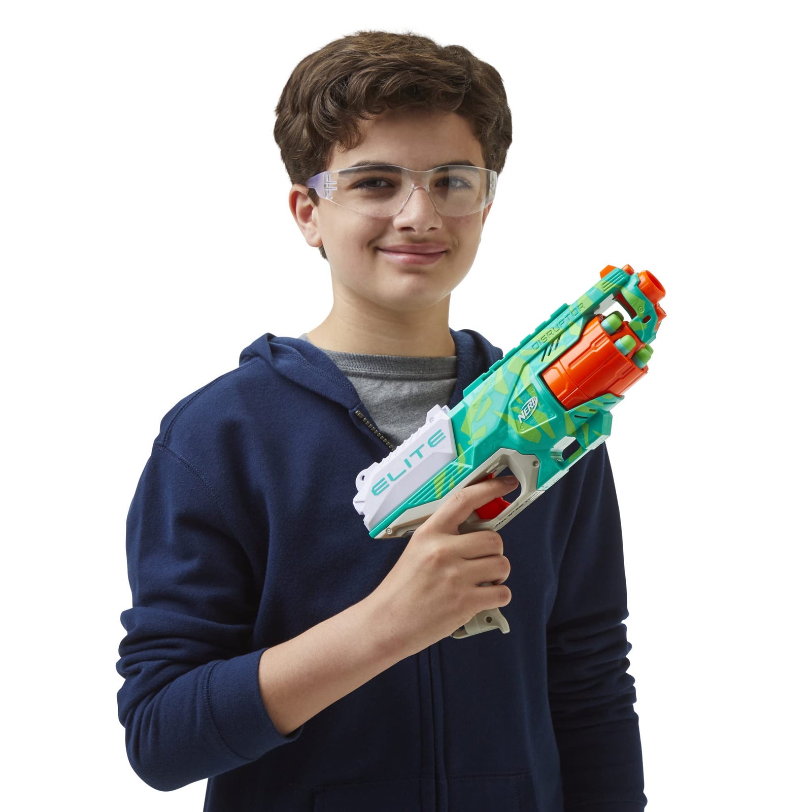 NERF Elite Disrupter Blaster - 6-Dart Rotating Drum, Slam Fire, Translucent Red (Amazon Exclusive)