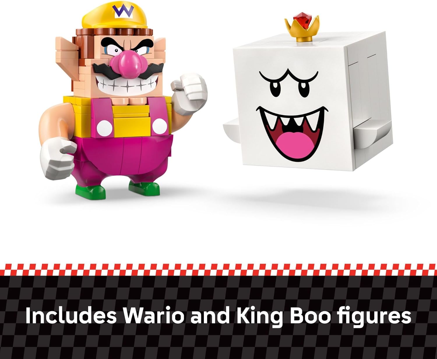 LEGO Super Mario: Mario Kart – Wario & King Boo Building Toy for Kids - Buildable Car Toys W/Drifting Action for Boys & Girls, Ages 8+ - Pretend Play Gift Idea for Birthdays & Any Gaming Fans - 72038