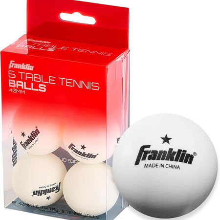 Franklin Sports Glow in The Dark Ping Pong Balls - Official Size + Weight 40mm Table Tennis Balls - One Star Glow in The Dark Ping Pong - Durable High Performance - Green - 6 Pack