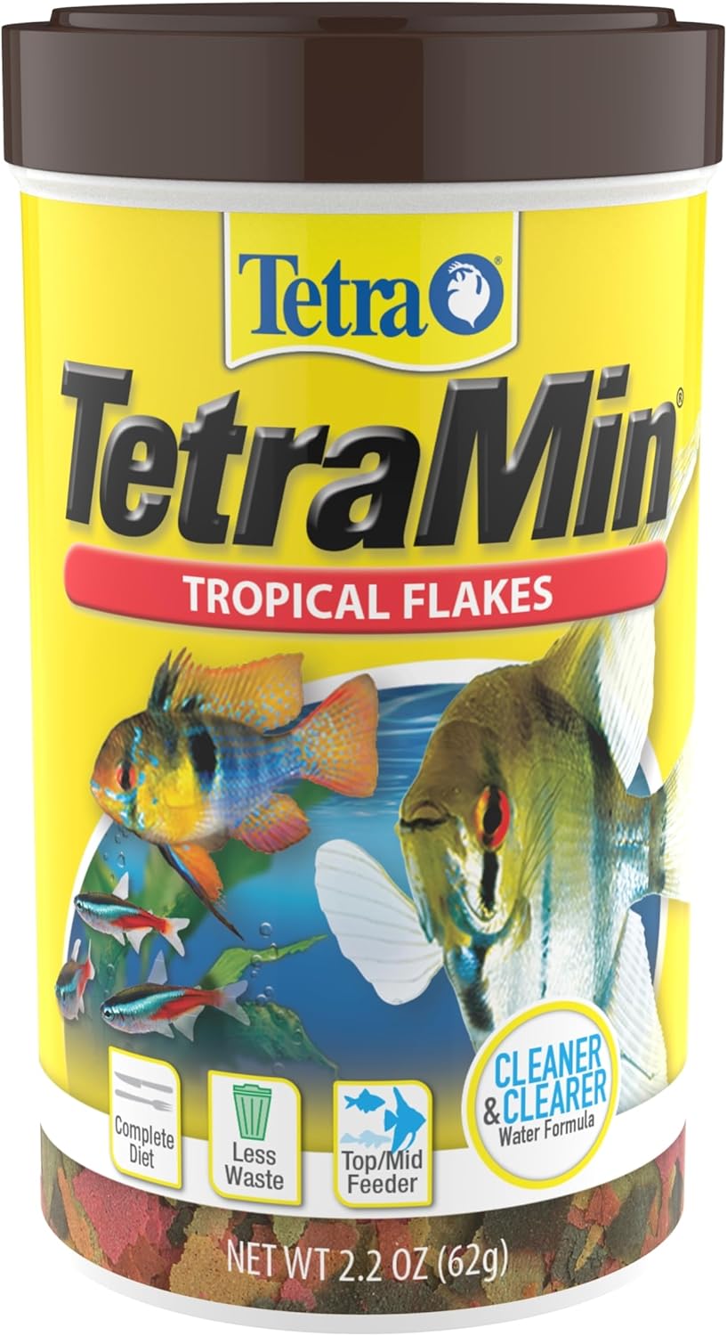 TetraMin Nutritionally Balanced Tropical Flake Food for Tropical Fish, 2.2 oz