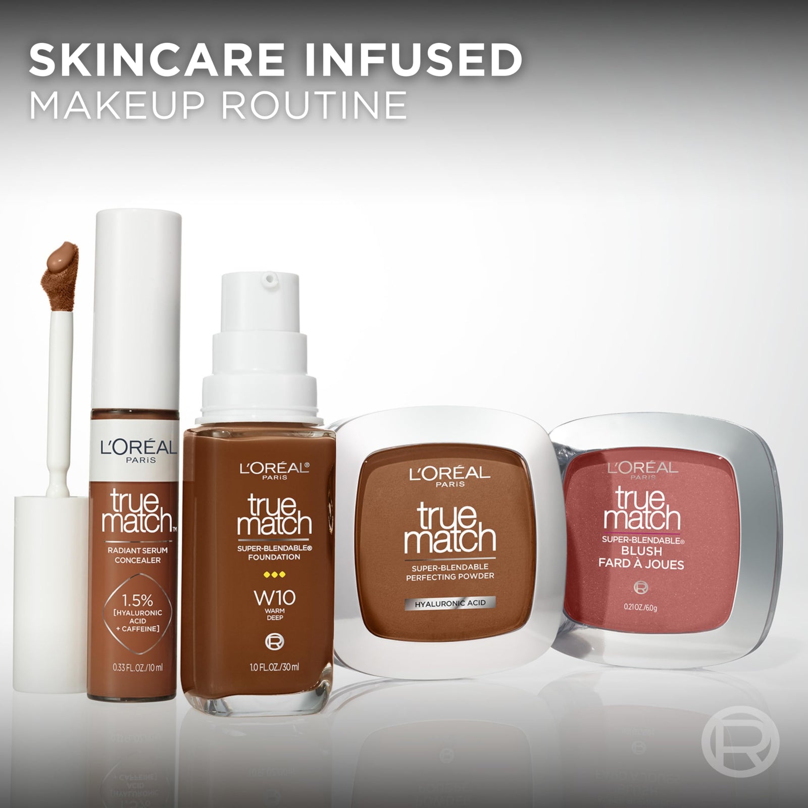 L'Oreal Paris True Match Super-Blendable Foundation, Medium Coverage Liquid Foundation Makeup, W2.5, Light Medium, 1 Fl Oz