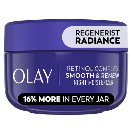 Olay Retinol 24 Face Moisturizer, Anti-Aging Night Cream for Women, Fragrance-Free, Non Greasy - Anti-Wrinkle, Smooth Fine Lines, Tightening, Hydrating Skin Care - Peptides, Glycerin, 1.7 Oz