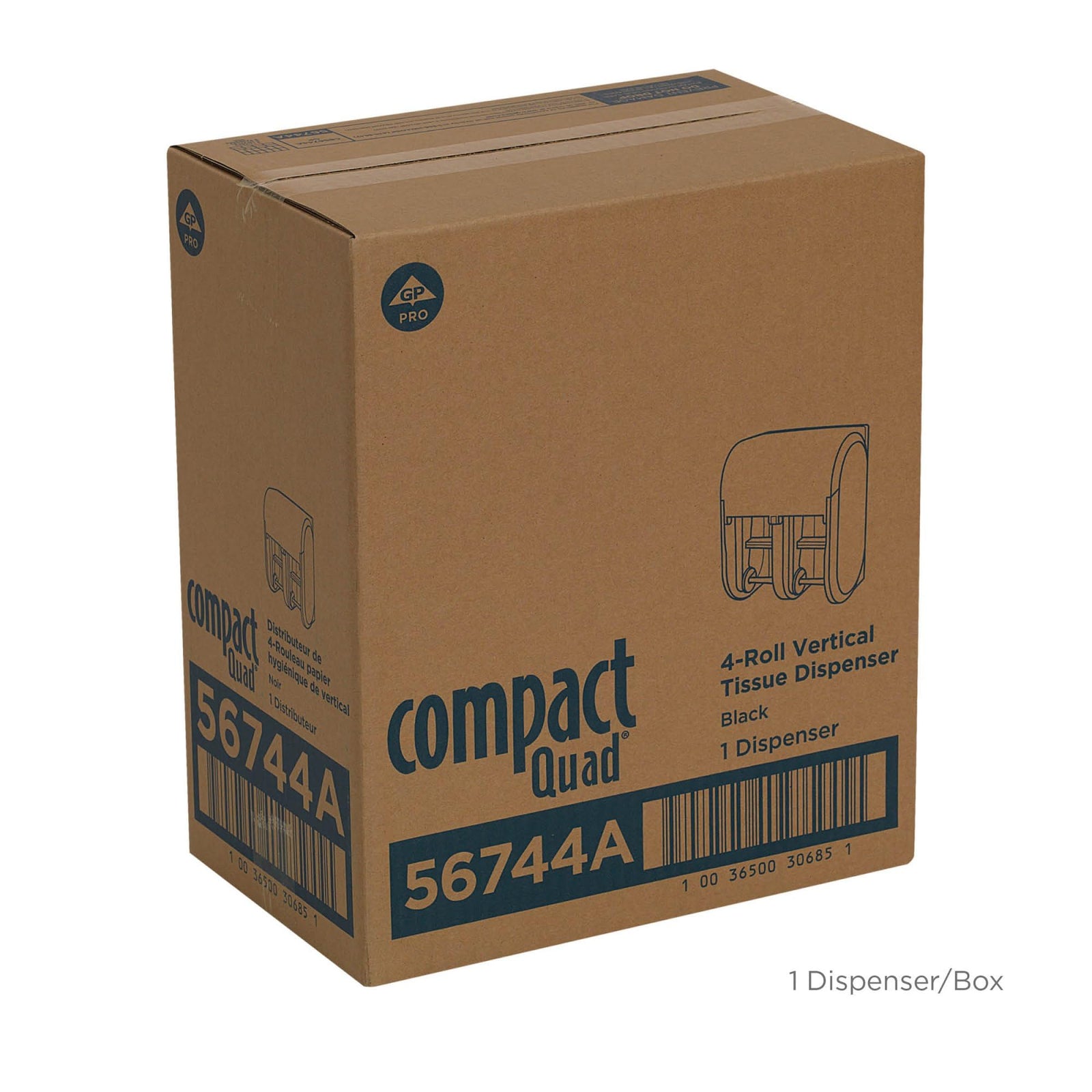 Georgia-Pacific Compact 2-Roll Side-by-Side Coreless High-Capacity Toilet Paper Dispenser by GP PRO (Georgia-Pacific), Stainless, 56798, 10.120" W x 6.750" D x 7.120" H, Stainless Steel