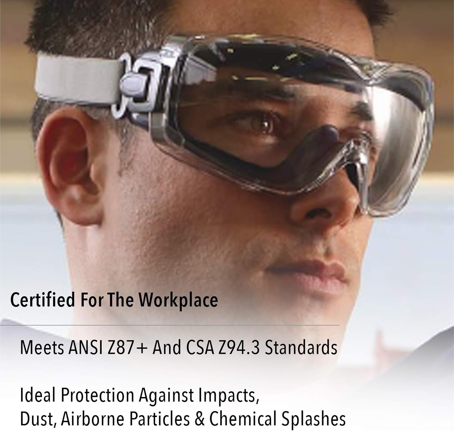 Uvex Stealth OTG Safety Goggles with Clear HydroShield Anti-Fog Lens & Fabric Headband (S3970HSF)