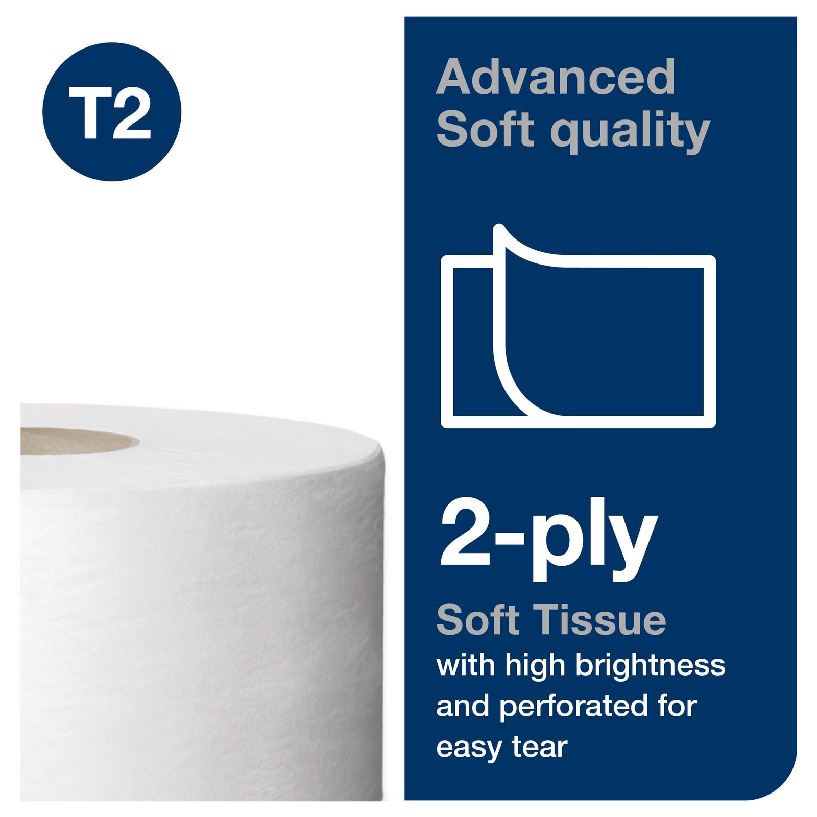 Tork Mini Jumbo Toilet Paper Roll White T2, Advanced (2-Ply) and Tork Matic Soft Hand Towel Roll, White, Advanced (1-Ply)