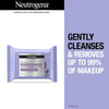 Neutrogena Night Calming Cleansing Makeup Remover Face Wipes, Nighttime Facial Towelettes to Remove Sweat, Dirt & makeup, Leaves Skin Feeling Calm, Alcohol-Free, 100% Plant Based Cloth, 25 ct