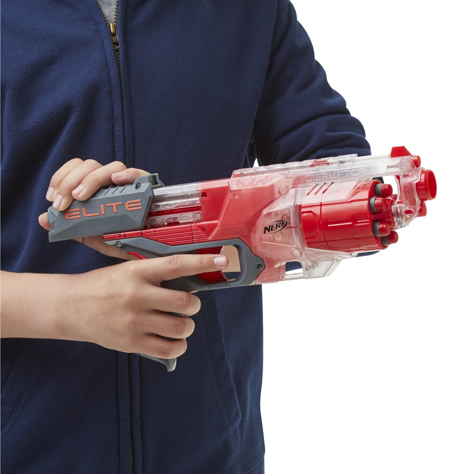NERF Disruptor Elite Blaster - 6-Dart Rotating Drum, Slam Fire, Includes 6 Official Nerf Elite Darts - for Kids, Teens, Adults (Amazon Exclusive)