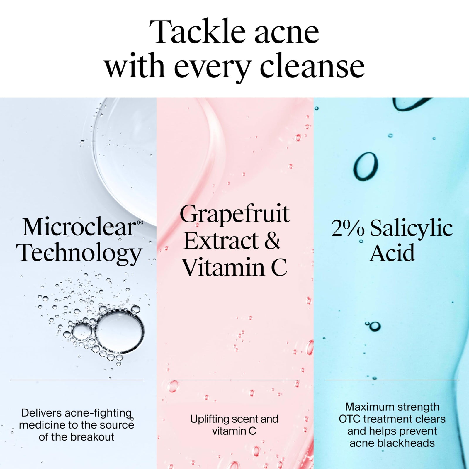 Neutrogena Oil-Free Pink Grapefruit Pore Cleansing Acne Wash and Daily Liquid Facial Cleanser with 2% Salicylic Acid Acne Medicine and Vitamin C, 6 fl. oz