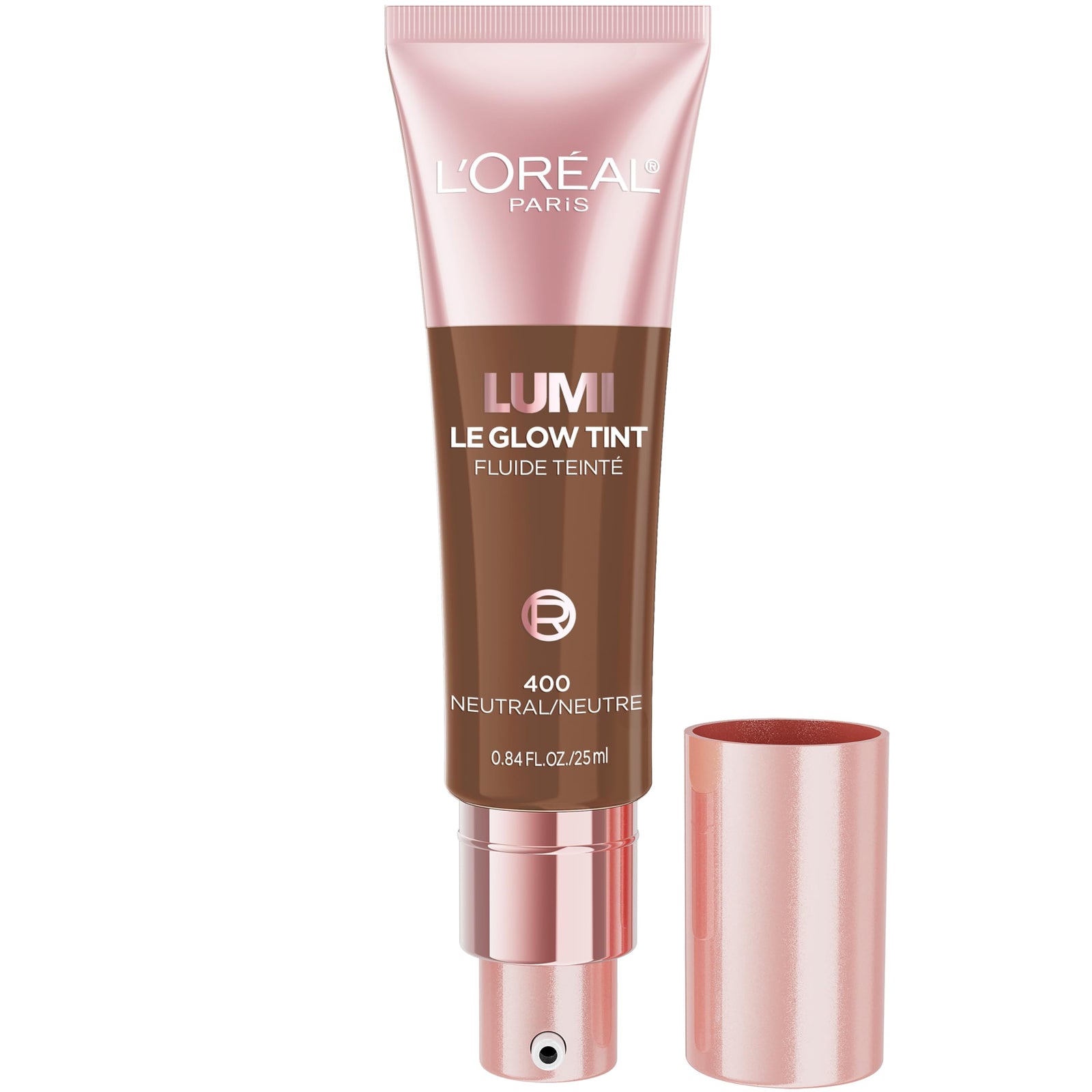 L'Oreal Paris Lumi Le Glow Skin Tint, Lightweight Water-Based Tinted Serum with Foundation-Like Coverage, Glow Illuminator, Warm 220, 0.85 Fl Oz