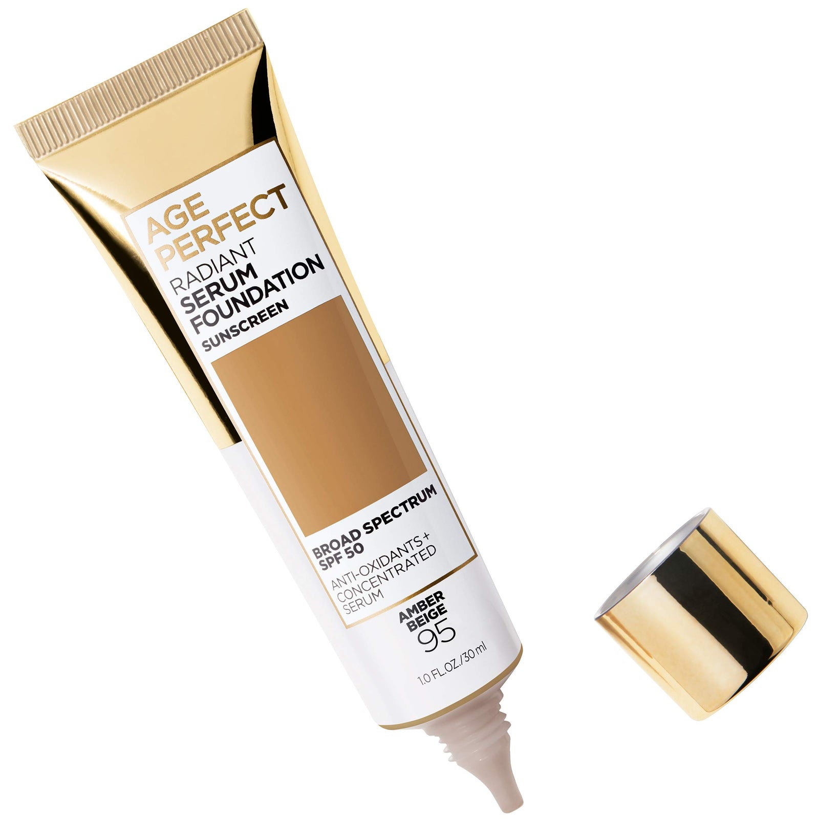 L'Oreal Paris Age Perfect Radiant Serum Foundation with SPF 50, Cappuccino, 1 Ounce