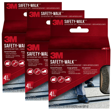 3M Safety-Walk Slip Resistant Tape, 1 in x 15 ft, Anti Slip Black Tape, Adhere Without Wrinkling, Curling, Tearing or Lifting, Self-Adhesive Backing, Quick & Easy Application, 1 Roll (610B-R1X180)