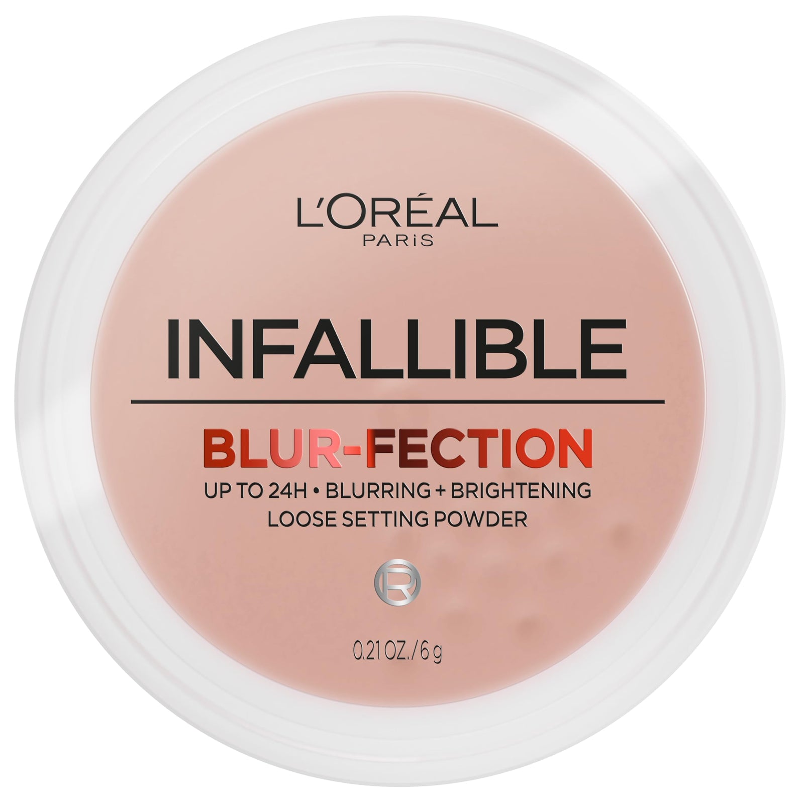 L'Oreal Paris Infallible Blur-fection Longwear Loose Setting Powder, Blurring Face Powder With Up to 24HRs of Wear, Brightening Deep Pink, 1 Kit
