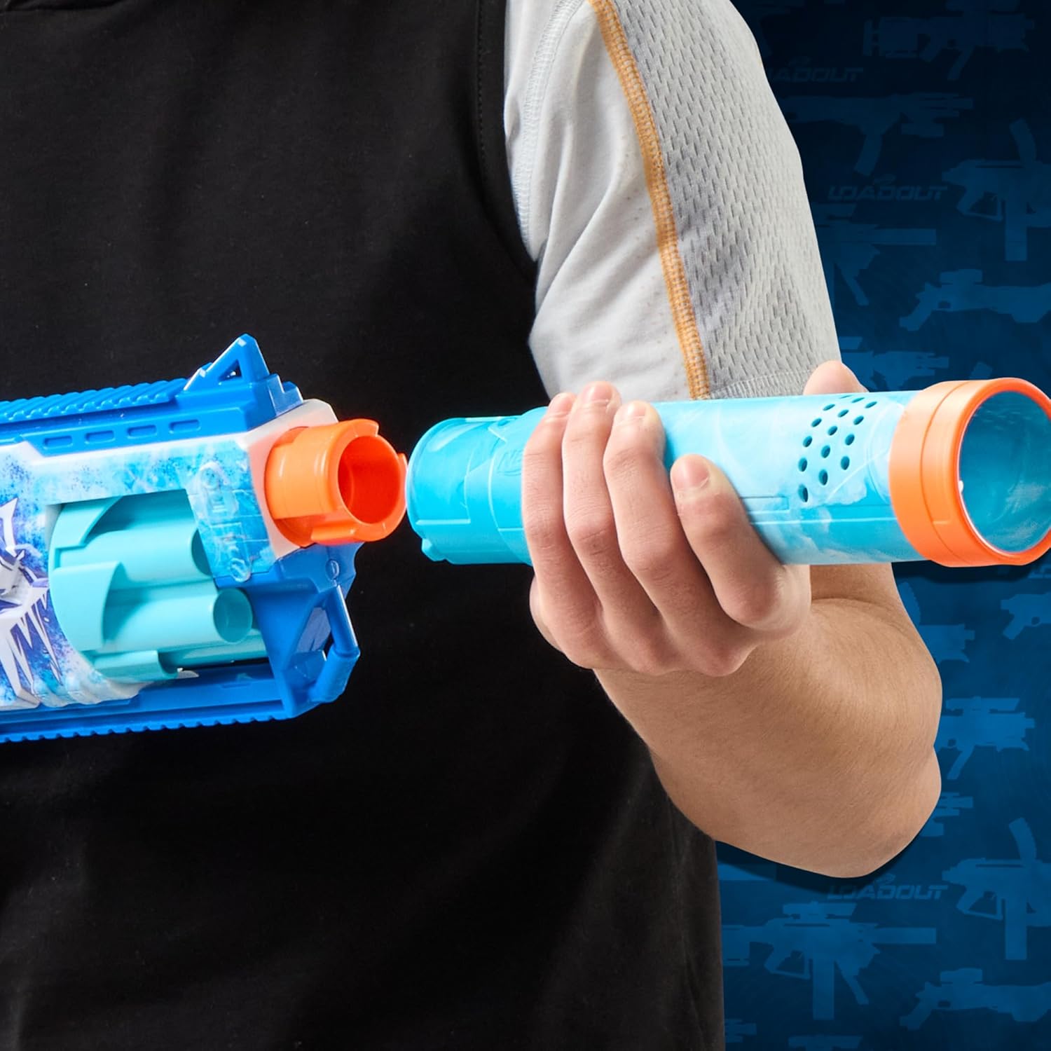 Nerf Loadout FrostFusion Blaster, 4 Interchangeable Attachment Accessories, 30 Nerf N1 Darts, Kids Outdoor Toys, Ages 8+ (Amazon Exclusive)