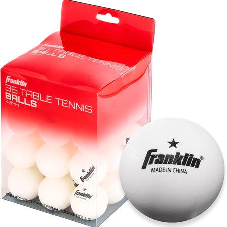 Franklin Sports Glow in The Dark Ping Pong Balls - Official Size + Weight 40mm Table Tennis Balls - One Star Glow in The Dark Ping Pong - Durable High Performance - Green - 6 Pack