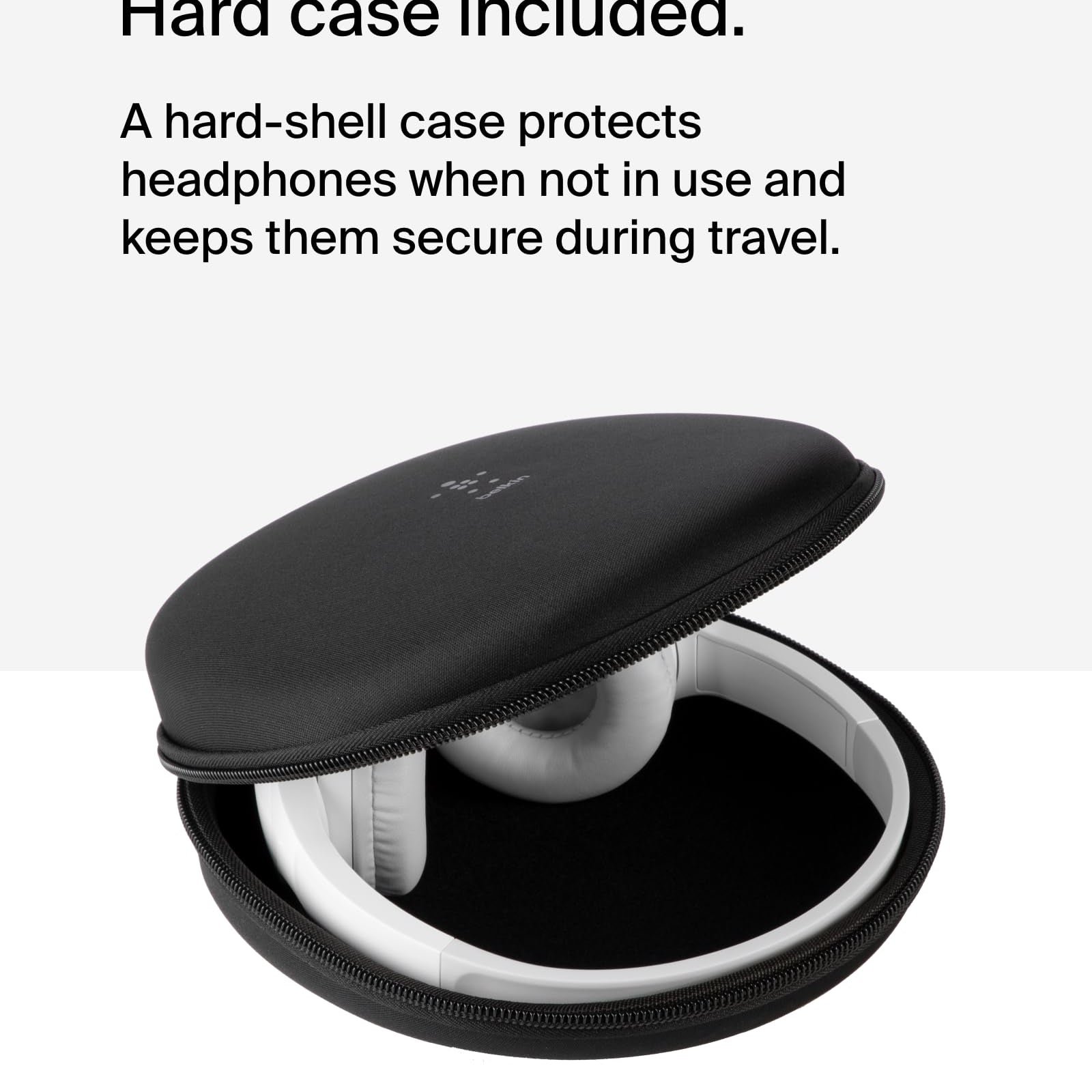 Belkin SoundForm Mini - Wireless Bluetooth Kids Headphones, 30H Battery, 85dB Safe Volume Limit, Built-in Microphone - Toddler On-Ear Earphones for iPhone, iPad, Fire Tablet, Ideal for School - White