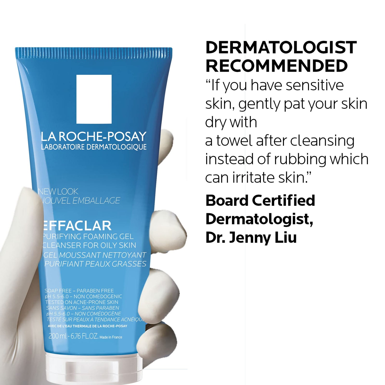 La Roche-Posay Effaclar Purifying Foaming Gel Cleanser for Oily Skin, With Zinc Pidolate To Remove Excess Oil, Alcohol Free & Oil Free, Face Wash For Oily Skin, Dermatologist & Sensitive Skin Tested