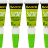 Scotch Super Glue Gel, 4-Pack of Single-Use Tubes, .017 oz Each, Fast Drying, No Run Gel Formula (AD119)