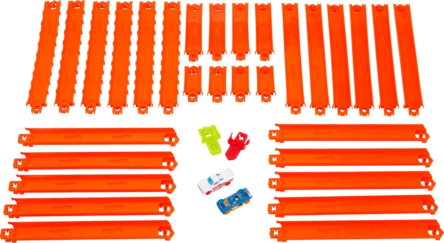 Hot Wheels Toy Car Track Set, Track Creator Deluxe Pack & 2 1:64 Scale Die-Cast Vehicles, 25 Feet of Different Length Speed Snap Track & Connectors (Amazon Exclusive)