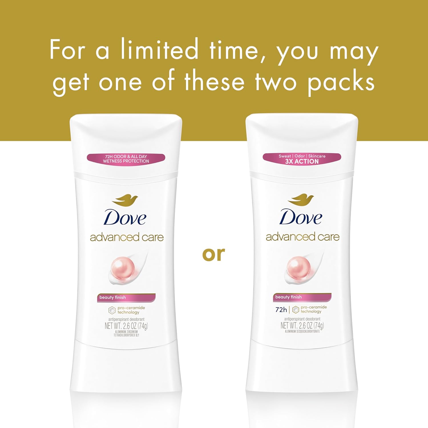 Dove Advanced Care Antiperspirant Deodorant Stick Cool Essentials 4 ct for helping your skin barrier repair after shaving 72 hour odor control and sweat protection with Pro Ceramide Technology 2.6 oz