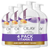 Olay Body Wash for Women, Age Defying with Vitamin E, 24hr Moisturizing, Hydrating & Refreshing, B3 Vitamin Complex, Free of Parabens & Phthalates, For All Skin Types, Scented, 33 fl oz (Pack of 4)