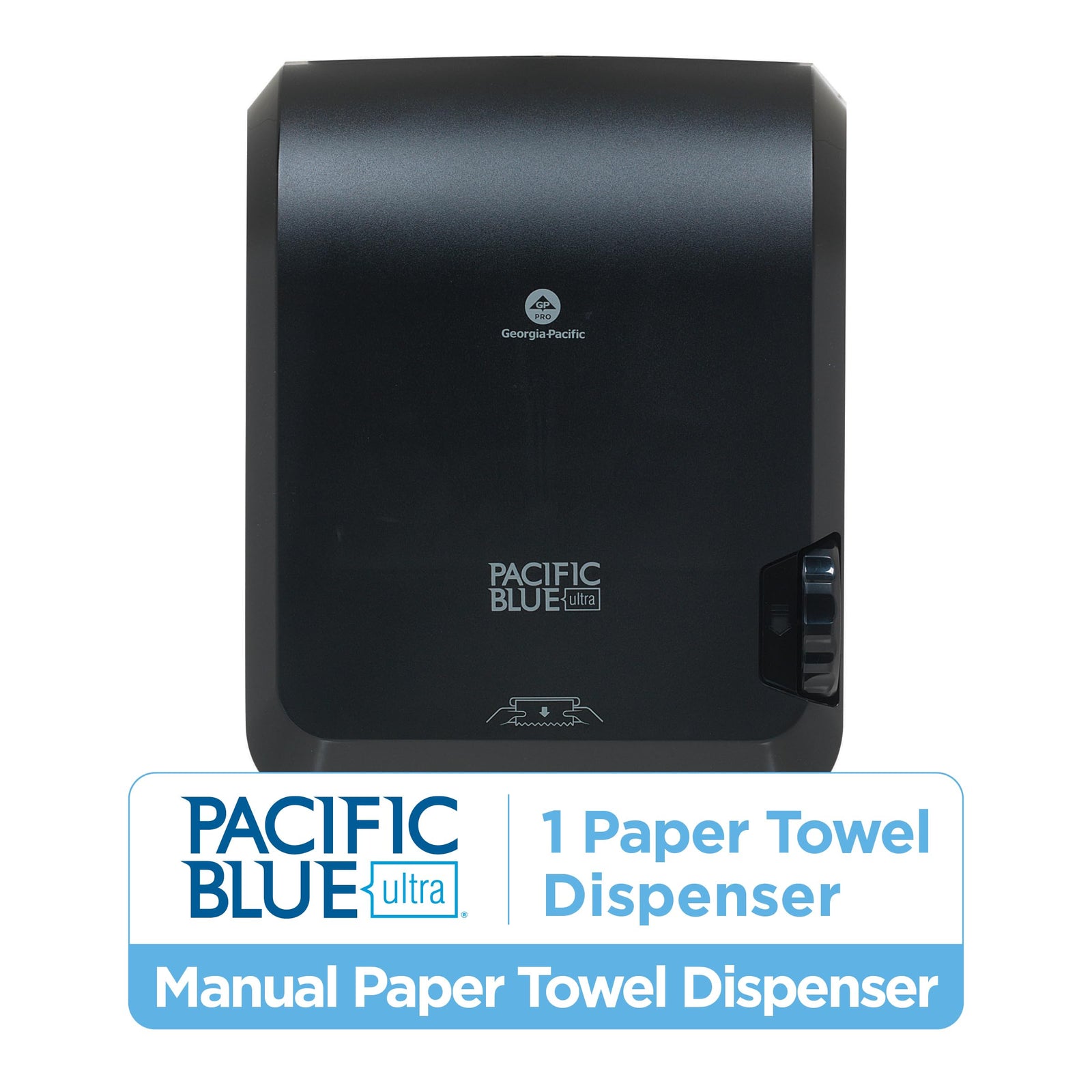 Pacific Blue Ultra 8" High-Capacity Automated Touchless Paper Towel Dispenser by GP PRO (Georgia-Pacific); Black; 59590; 12.9" W x 9" D x 16" H; 1 Dispenser