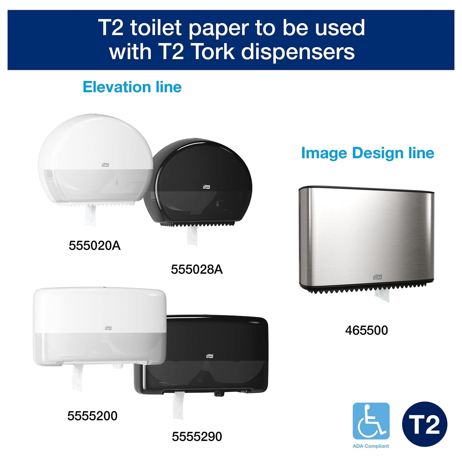 Tork Mini Jumbo Toilet Paper Roll White T2, Advanced (2-Ply) and Tork Matic Soft Hand Towel Roll, White, Advanced (1-Ply)