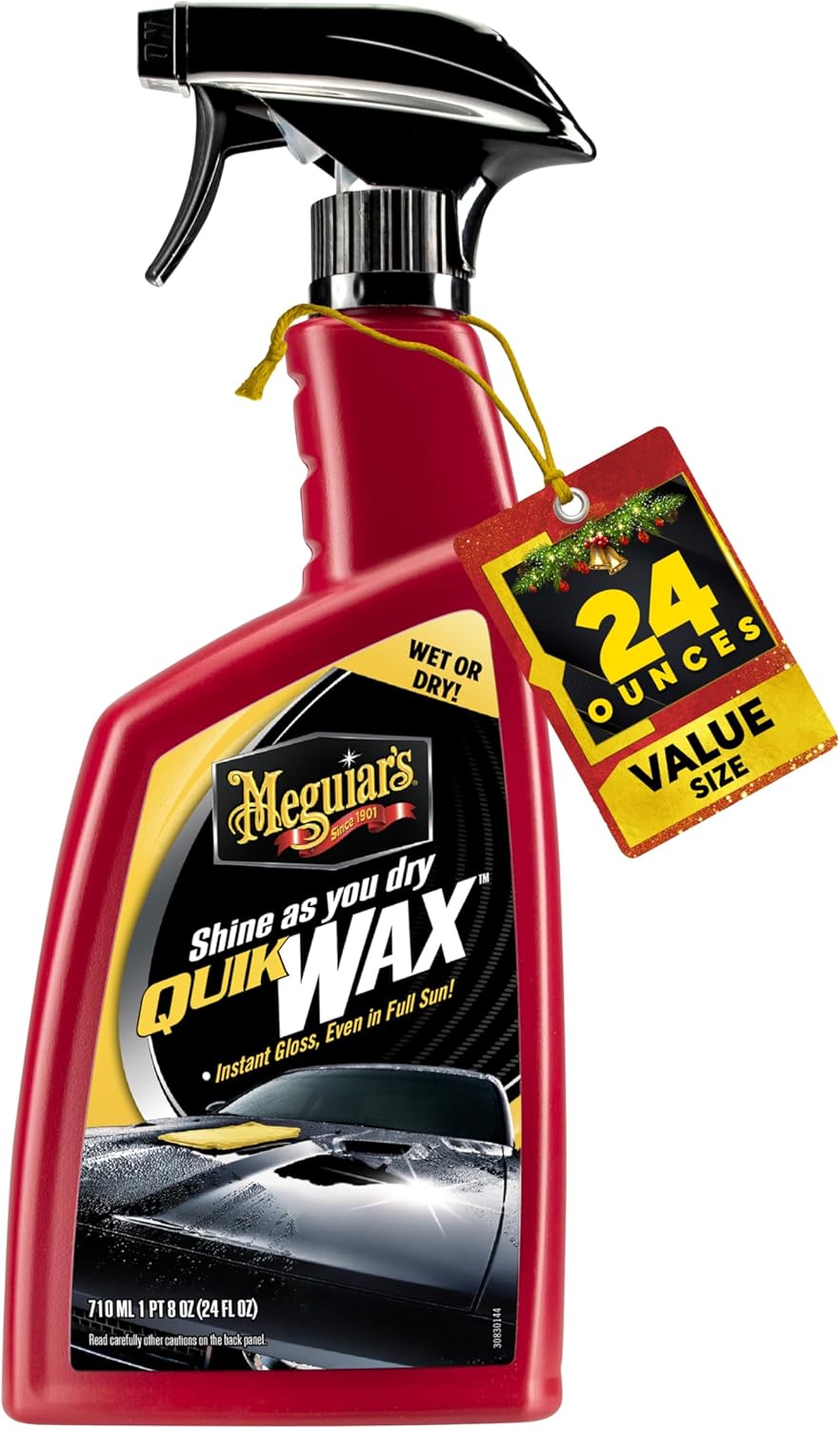 Meguiar's A1624 Quik Wax - Easy-to-Use Spray Wax for Gloss, Shine & Protection - Wet or Dry Use, 24 Oz.
