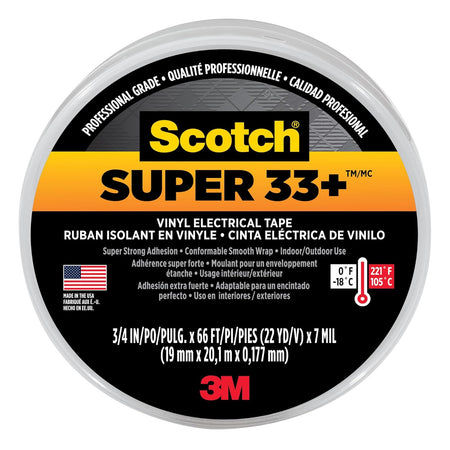 Scotch 3M Super 33+ Vinyl Electrical Tape.75-Inch by 66-Feet, 10-Pack