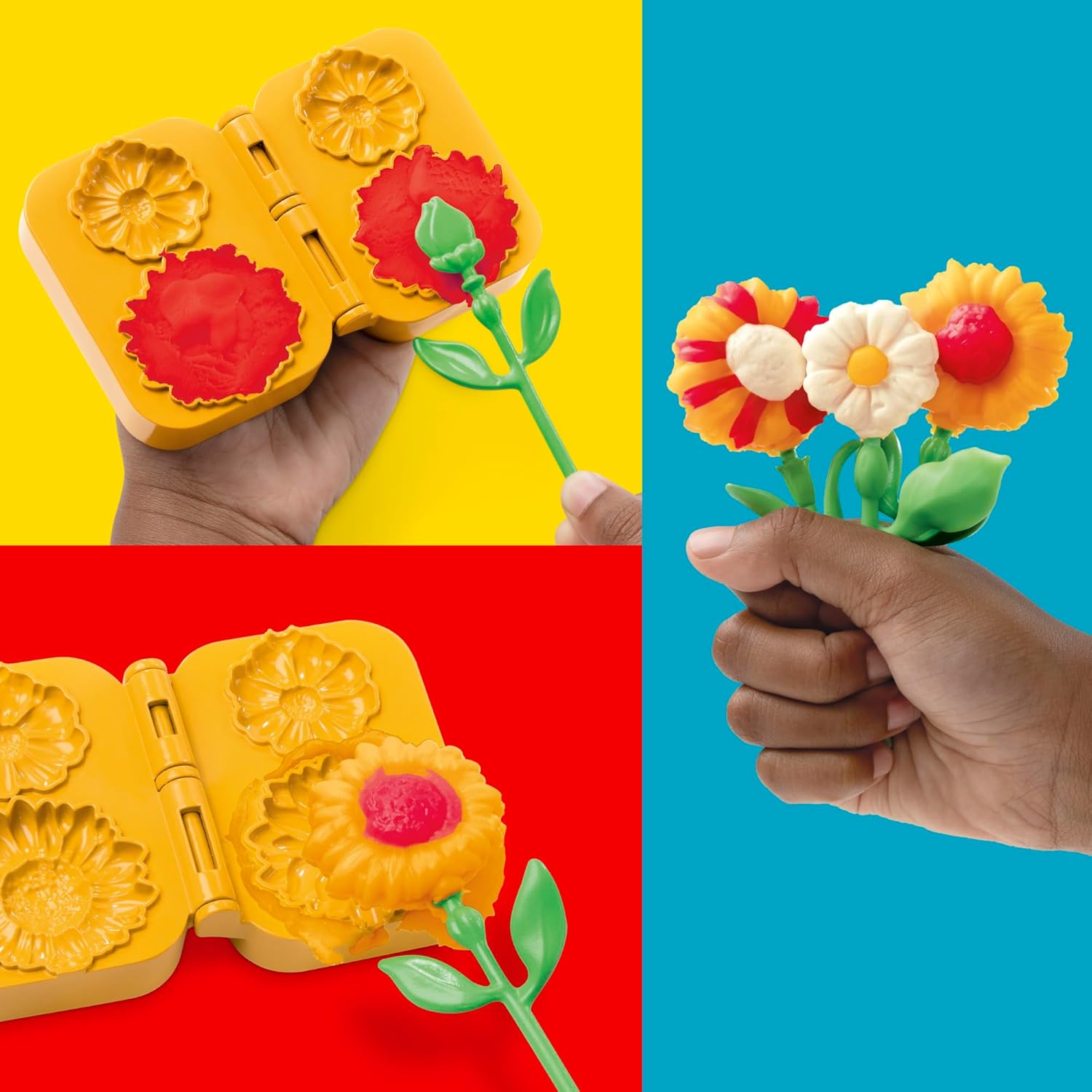 Play-Doh Flower Bundle, Tulips, Daffodils, Sunflower & Daisies, Kids Arts & Crafts Kit, Gifts for Girls & Boys (Bundle)